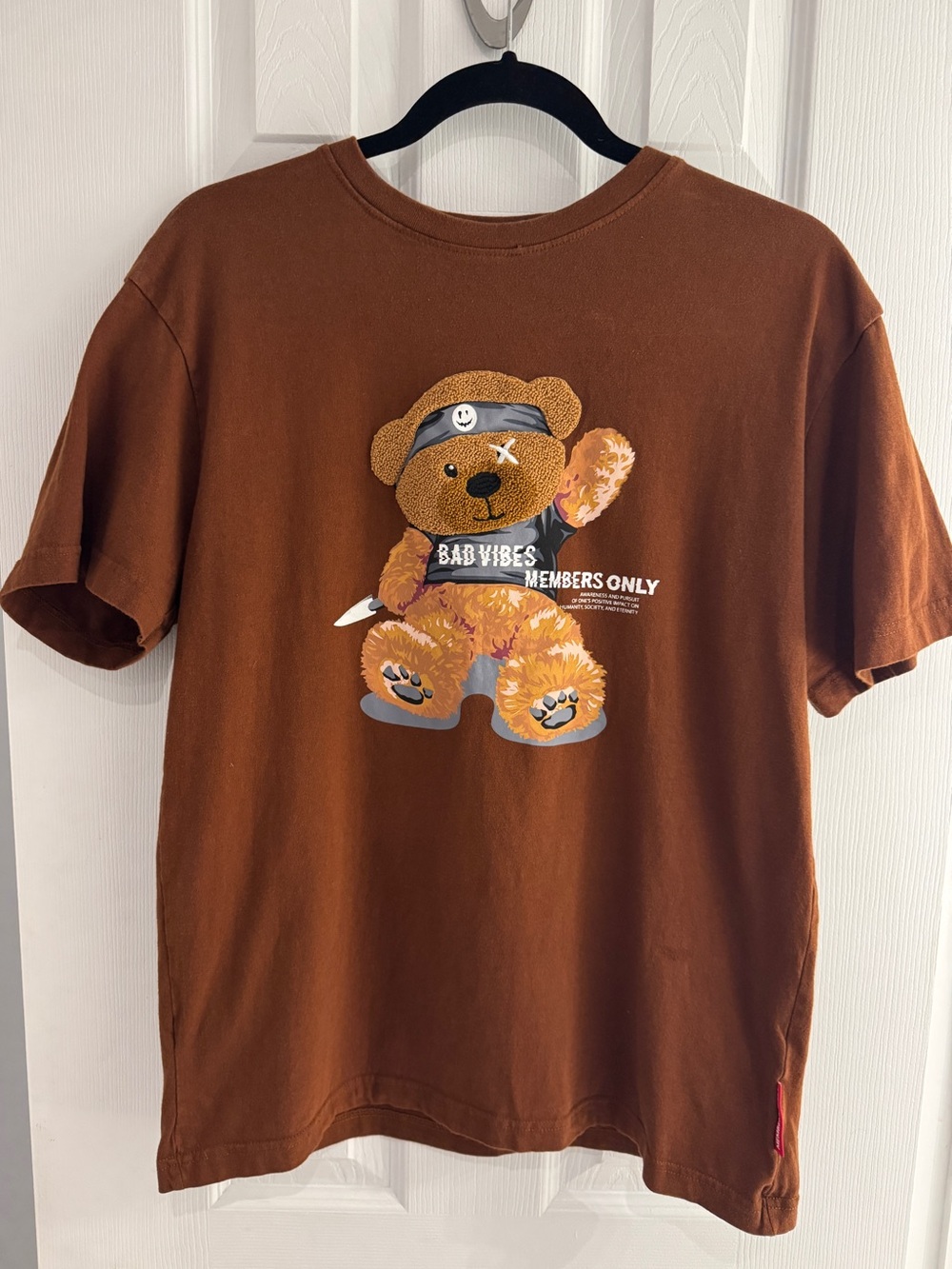 Members Only “Bad Vibes” Teddy Bear Shirt Size M